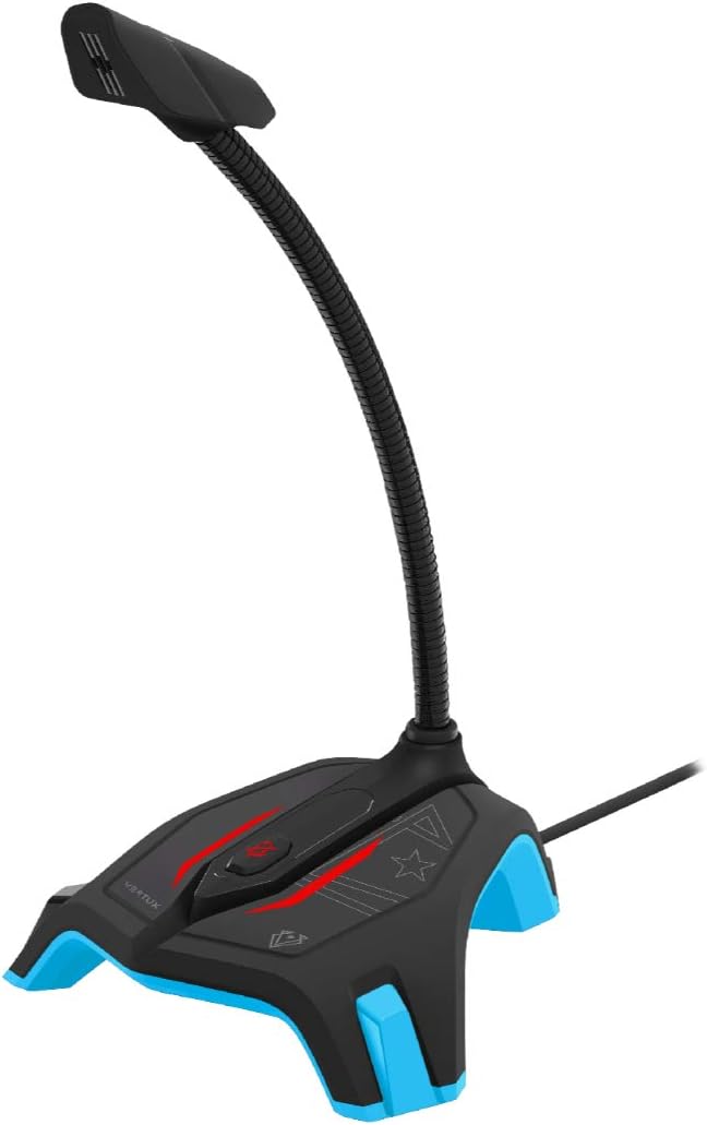 Vertux Gaming Microphone, Professional High Definition Omnidirectional USB Gaming Mic with Flexible Gooseneck, Mute Button and Built-in LED Backlit for Gaming Console, Recording, PC BLUE Vertux Gaming Microphone, Professional High Definition Omnidirectional USB Gaming Mic with Flexible Gooseneck, Mute Button and Built-in LED Backlit for Gaming Console, Recording, PC BLUE